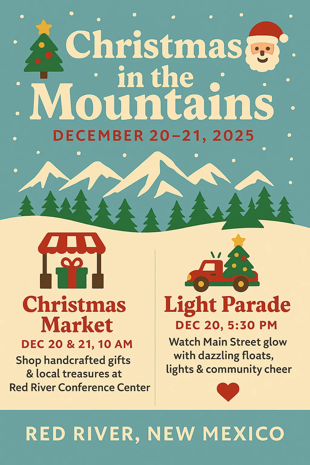 Christmas in the Mountains December 20–21, 2025