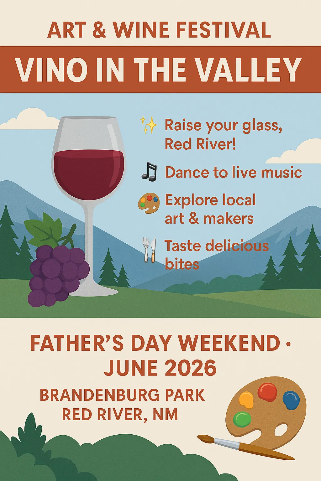 Art & Wine Festival: Vino in the Valley June 19–21, 2026