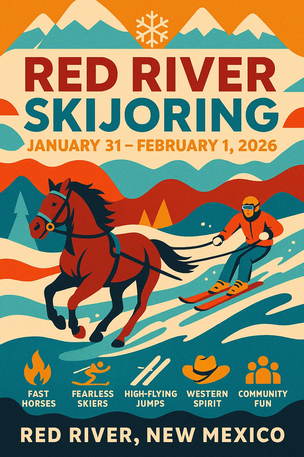 Skijoring in Red River 2026